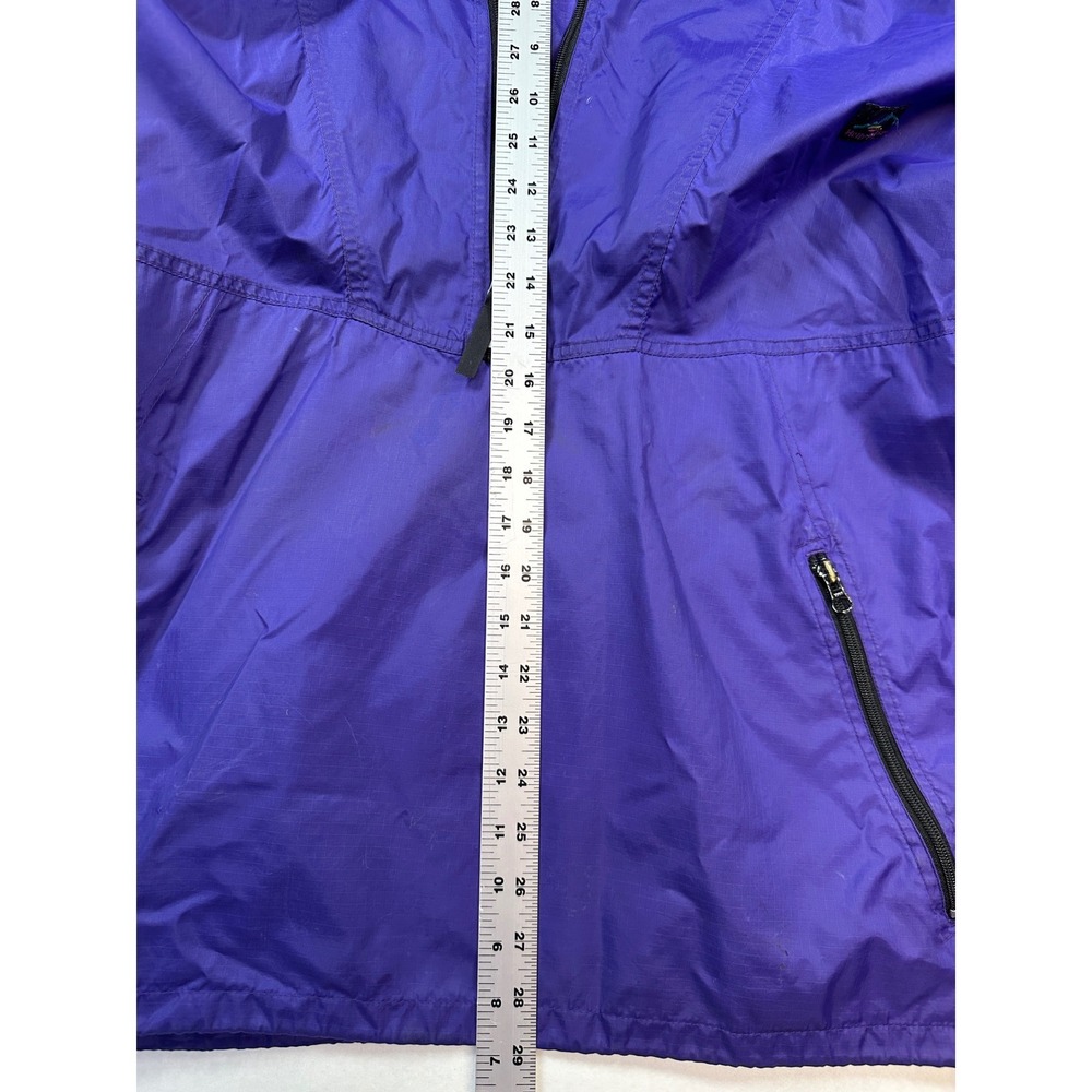 Vtg 90s Helly Hansen Anorak Windbreaker XL Purple Packable Hooded Rain Jacket - Picture 7 of 14